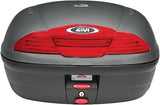 E450NA Simply II top case in gray with red reflector, part of Monolock Series hard luggage