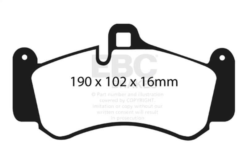 EBC DP41516R DP41516R EBC 01-03 Porsche 911 (996) (Cast Iron Rotor only) 3.6 Twin Turbo GT2 Yellowstuff Front Brake Pads