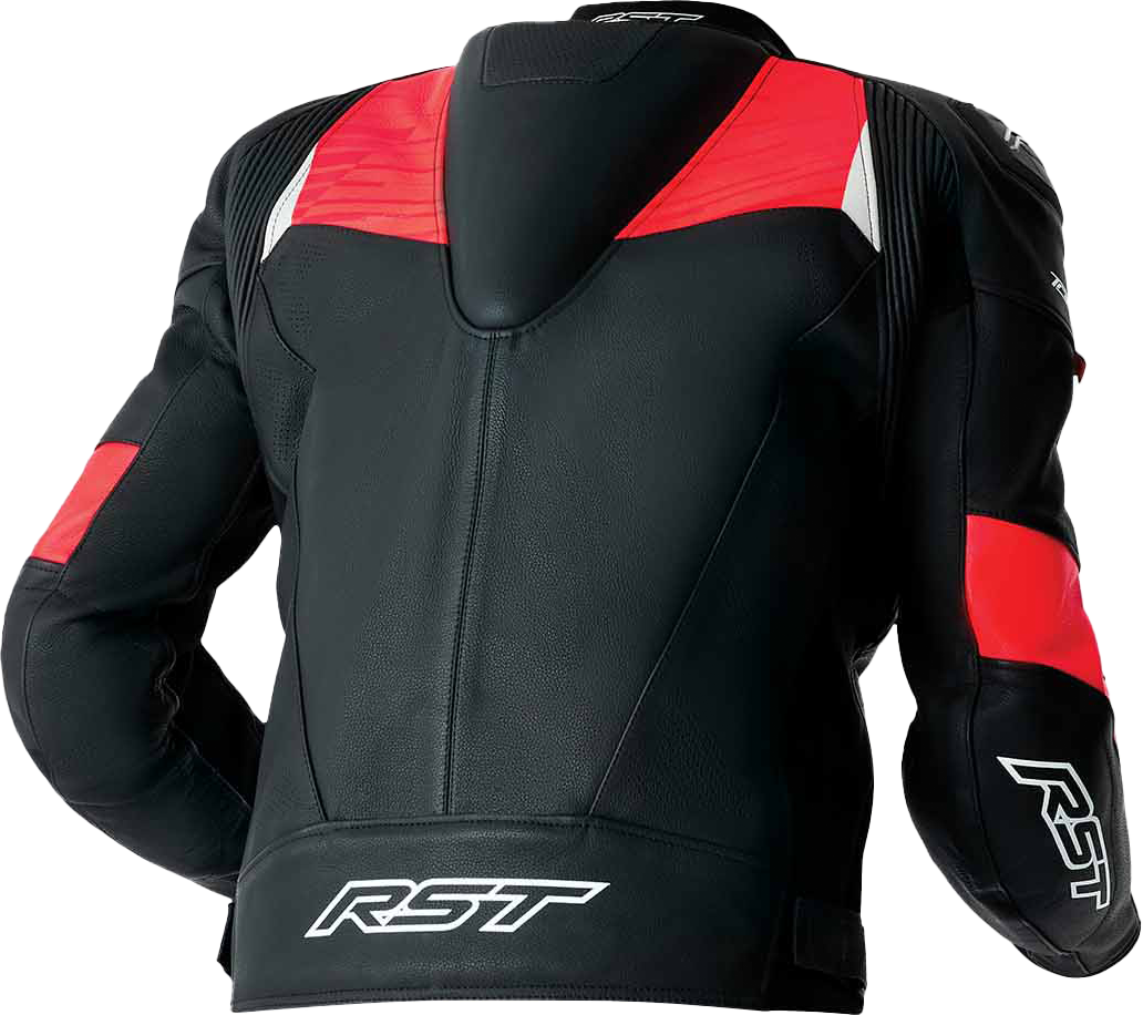 Tractech Evo D3o Jacket Blk/Flo Red Leather Lg