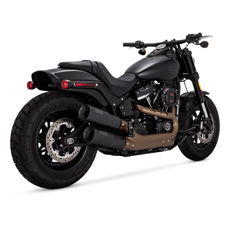 Vance & Hines HD Softail 18-22 Fatbob Hgh S/O Black Slip-On Exhaust - 46547