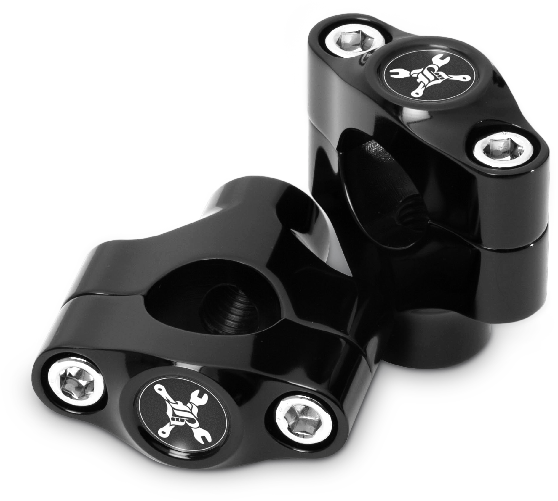 Burly Brand Hawk Riser Clamp For 1" Bar B12-8014B - Black Set