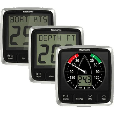 Raymarine marine instruments featuring the E70153 Raymarine I50 I60Wind Speed Depth system pack