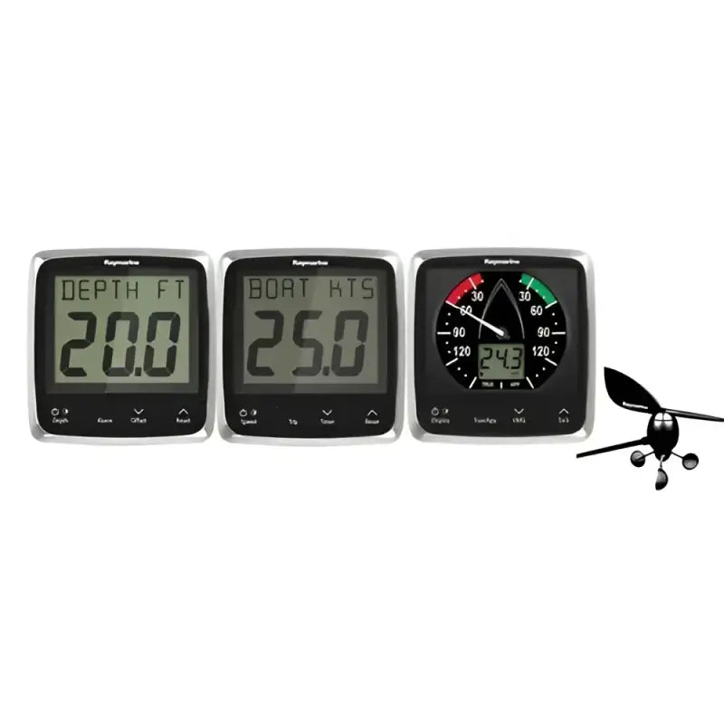 Raymarine i50 i60Wind speed and depth system pack with marine displays and wind sensor