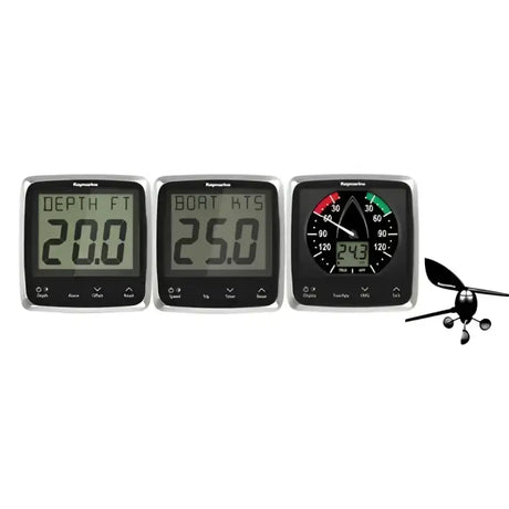 Raymarine i50 i60Wind speed and depth system pack with marine displays and wind sensor