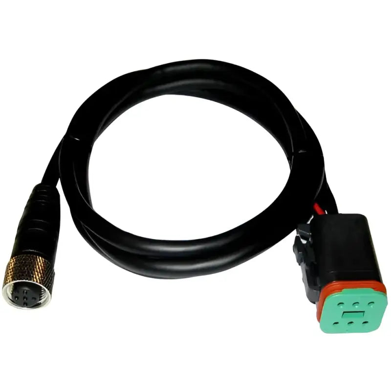 Black cable with circular and rectangular connectors for E70240 Raymarine Volvo engine