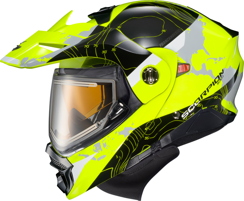 96-1054-EC Scorpion Exo Exo-At960 Cold Weather Helmet Topographic Hi-Vis Md (Electr
