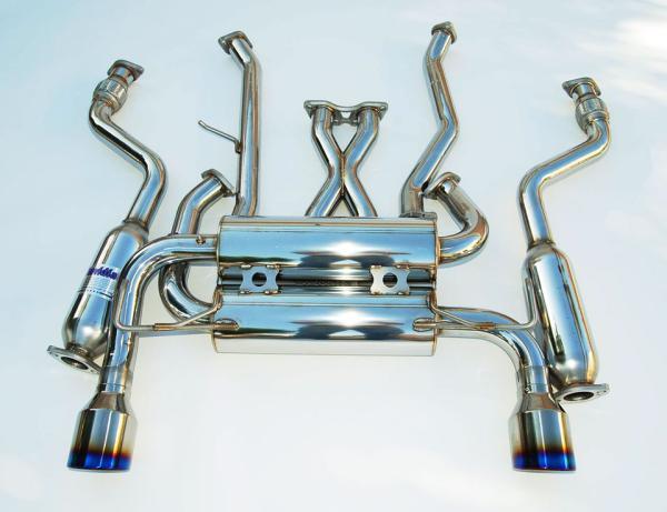 Invidia HS03IFXGID Invidia 03-05 Infiniti FX35/45 Gemini Rolled Titanium Tip Cat-back Exhaust - HS03IFXGID