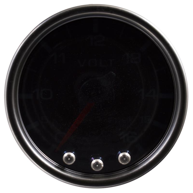 AutoMeter P34452 Autometer Spek-Pro Gauge Voltmeter 2 1/16in 16V Stepper Motor W/Peak & Warn Blk/Smoke/Blk - P34452