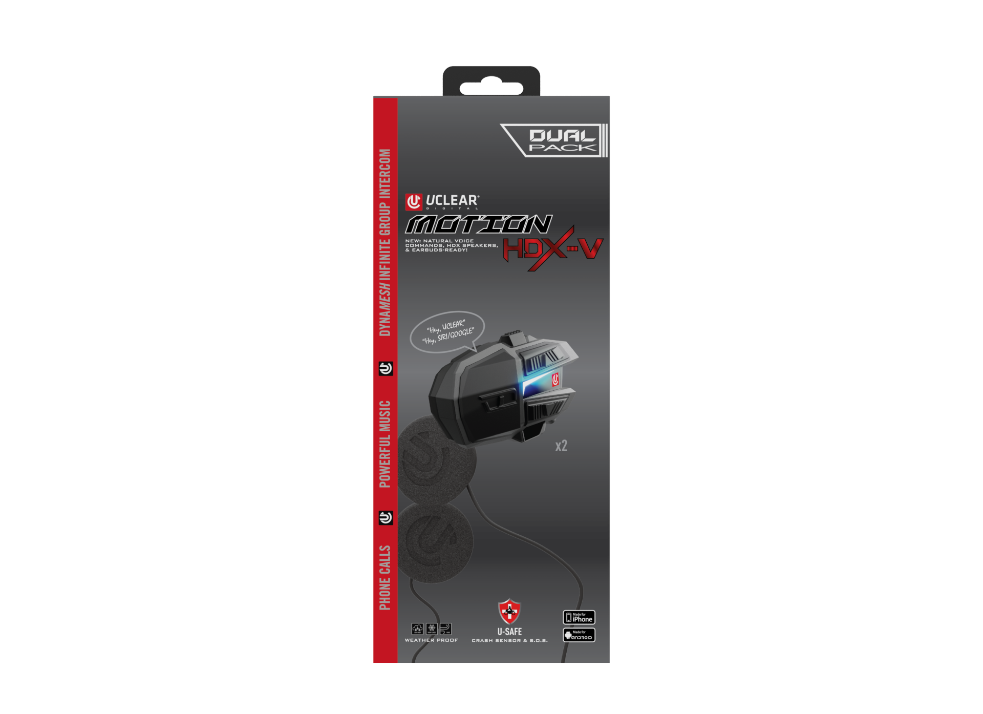 Uclear HDX-V Helmet Audio Kit Audio/Visual/Communication 180513 - Motion HDX-V Dual Dual
