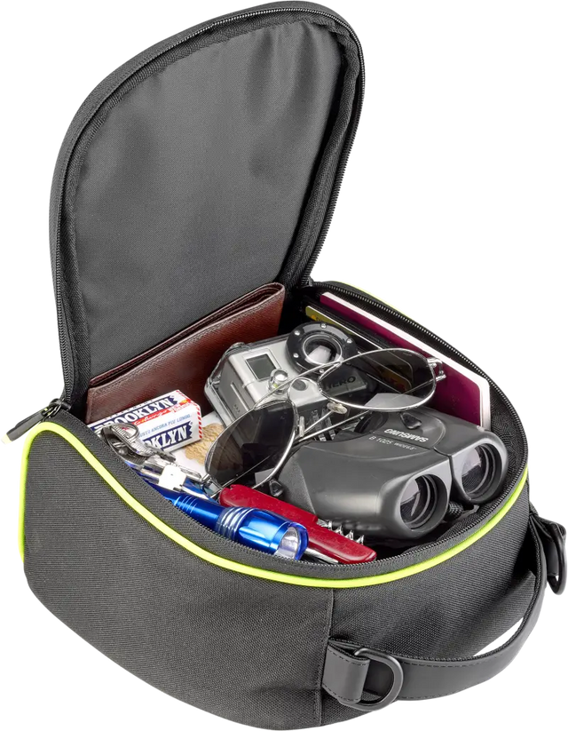 Open EA144 Tanklock Tankbag with contents inside showcasing its practicality