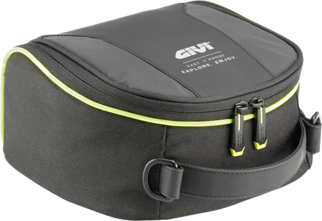Black and gray motorbike tank bag with neon green accents - EA144 Tanklock Tankbag