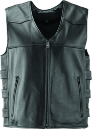 River Road Plains Leather Vest Black - Large - 094407