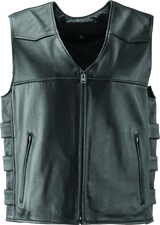 River Road Plains Leather Vest Black Womens - Medium - 094413