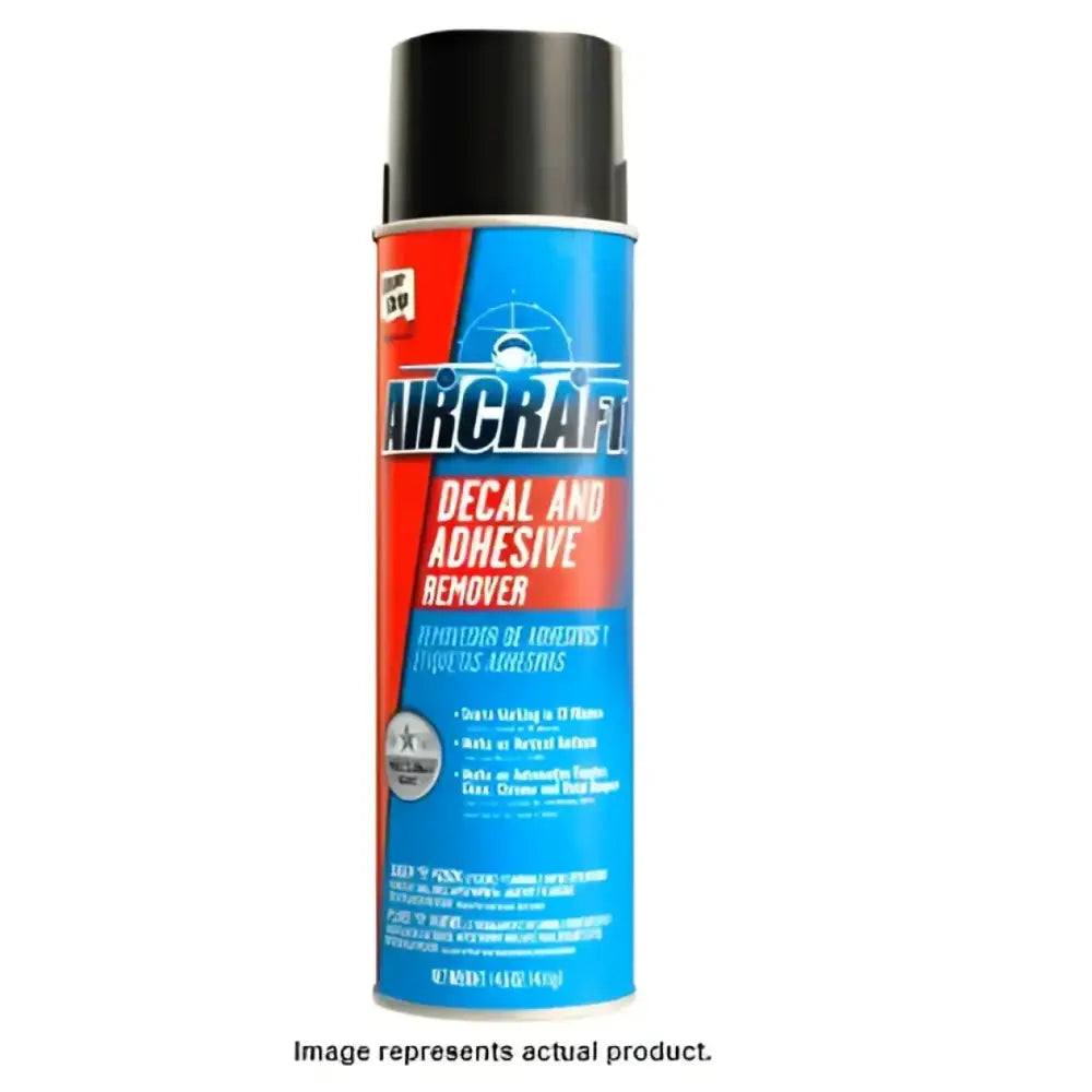 A can of EAD909 Wm Barr & Co Aircraft Decal & Adhesive Remover 1, showcasing its powerful formula suitable for aircraft exteriors, RV, Automotive, Powersports, off-road, marine, exterior, truck accessories, interior, truck bed, and rv parts, AVADA - Best Sellers