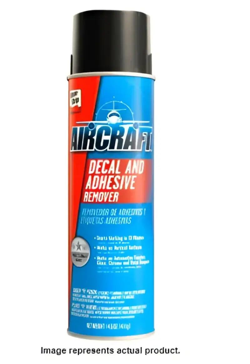 A can of EAD909 Wm Barr & Co Aircraft Decal & Adhesive Remover 1, showcasing its powerful formula suitable for aircraft exteriors, RV, Automotive, Powersports, off-road, marine, exterior, truck accessories, interior, truck bed, and rv parts, AVADA - Best Sellers