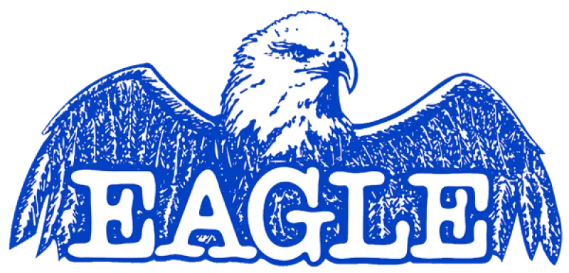 Eagle logo featuring a detailed blue illustration of an eagle with outstretched wings, representing quality and strength in automotive components.