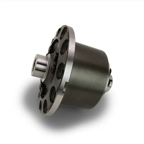 Gray metal differential with silver accents.