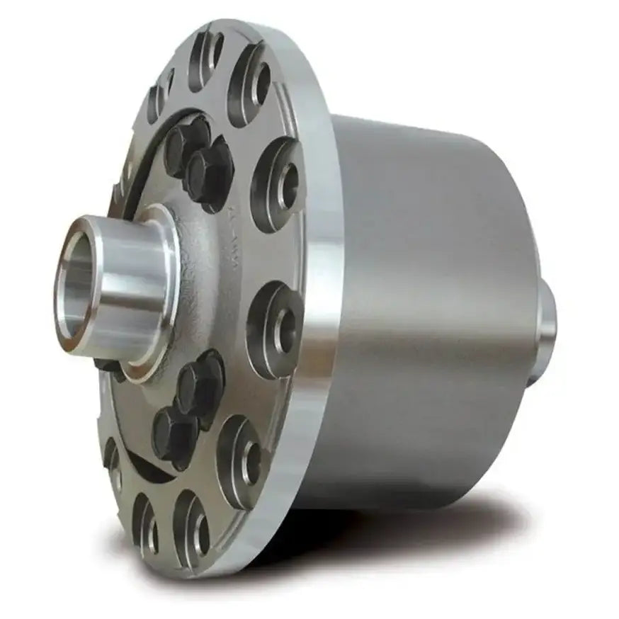 Silver metallic differential carrier.
