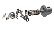 Exploded view of a mechanical differential.