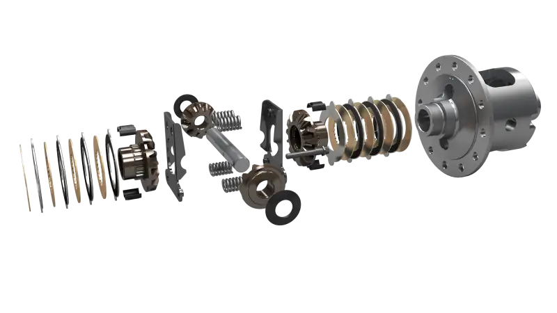 Exploded view of a mechanical differential.