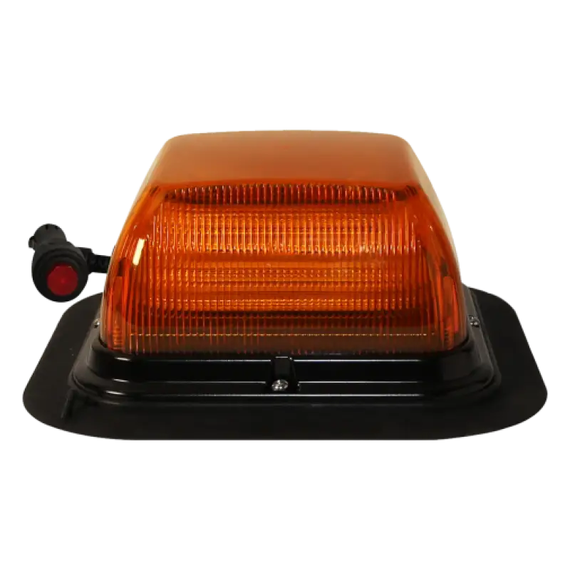 Amber warning light with black base for Ecco Elect LED beacon VM12-24
