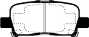 Cross-section of EBC Greenstuff Rear Brake Pads showing inner structure and friction material