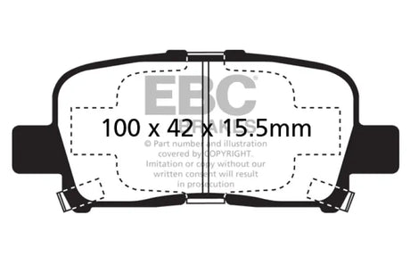 Motorcycle brake pad for EBC Ultimax2 Rear Brake Pads on Acura MDX 3.5