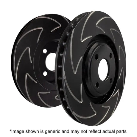 Black slotted brake rotors for Ford F-150 Lightning BSD improve braking performance