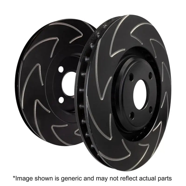 Black slotted brake rotors for Ford F-150 Lightning BSD improve braking performance