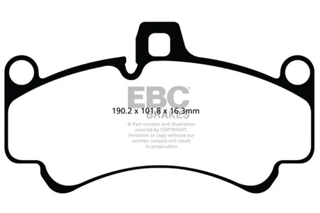 EBC brake pads for Twin Turbo GT2 Porsche 911 996 front disc brake pads