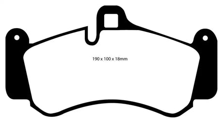 Technical drawing of brake pads for EBC 01-03 Porsche 911 Twin Turbo GT2 front brake pads