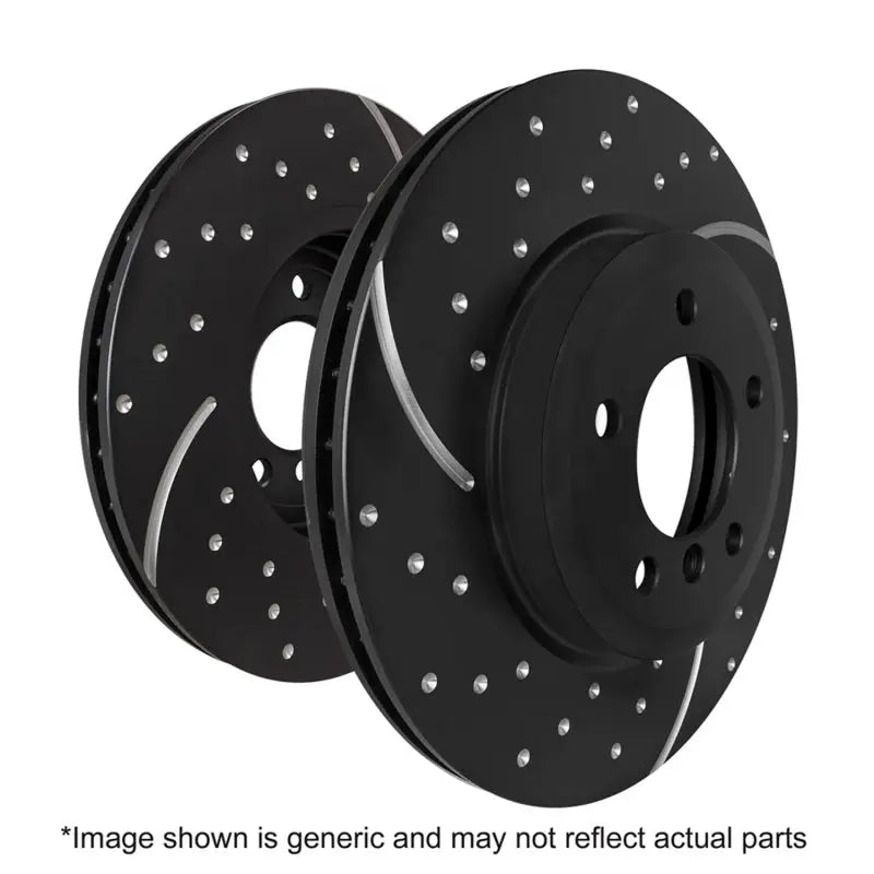 Black slotted and drilled sport rear rotors for Chevrolet Silverado 3500 GD Sport Rear Rotors