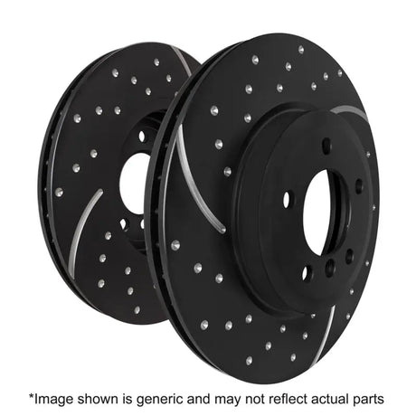 Black slotted and drilled sport rear rotors for Chevrolet Silverado 3500 GD Sport Rear Rotors