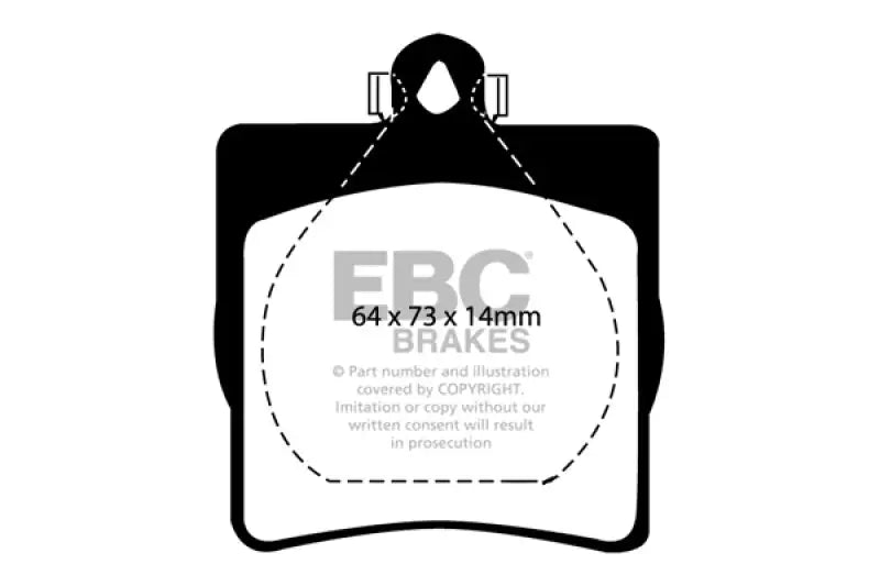 Diagram of EBC Redstuff Rear Brake Pads for Chrysler Crossfire 3.2 Rear Brake Pads