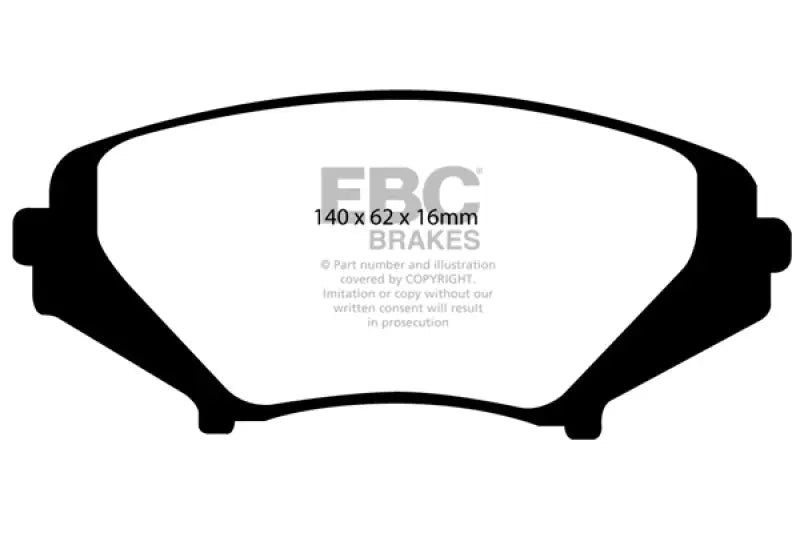 Mazda RX8 brake pads with thermic black coating and 140x62x16mm size