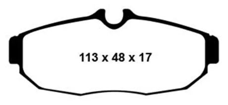 Brake pads outline for EBC Redstuff Rear Brake Pads on Ford Mustang 4.0