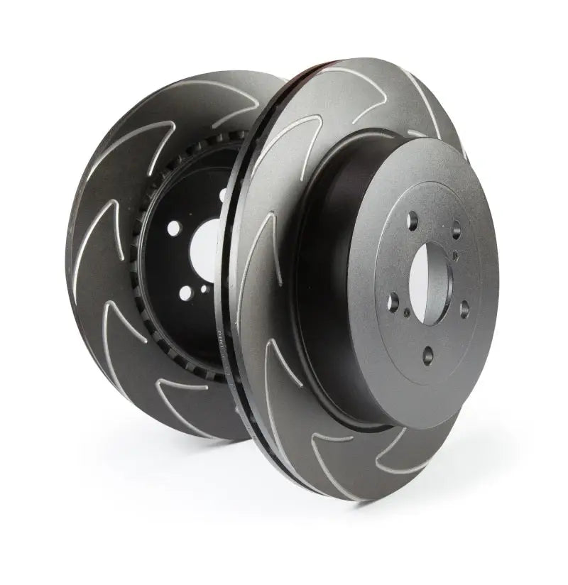 Dark gray slotted vented brake rotors for supercharged BSD rear Cadillac XLR-V