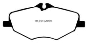 Brake pads for Mercedes-Benz E320 with thermic black coating, 135x67x20mm size