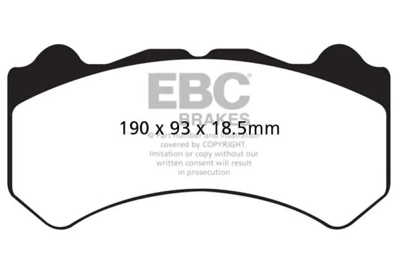 EBC 08-11 Nissan GT-R (R35) 3.8 Twin Turbo (Cast Iron Rotors) Yellowstuff Front Brake Pads 