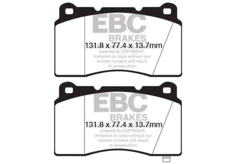 EBC 09+ Hyundai Genesis Coupe 2.0 Turbo (Brembo) Redstuff Front Brake Pads 