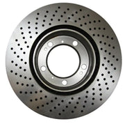 Perforated brake rotor from EBC Grand Sport Premium Rear Rotors with thermic black coating