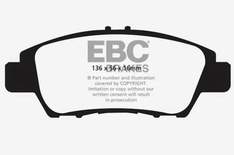 EBC 10-15 Honda CR-Z 1.5LL Hybrid Redstuff Front Brake Pads - Truck & Automotive