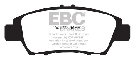 EBC 10-15 Honda CR-Z 1.5LL Hybrid Redstuff Front Brake Pads - Truck & Automotive