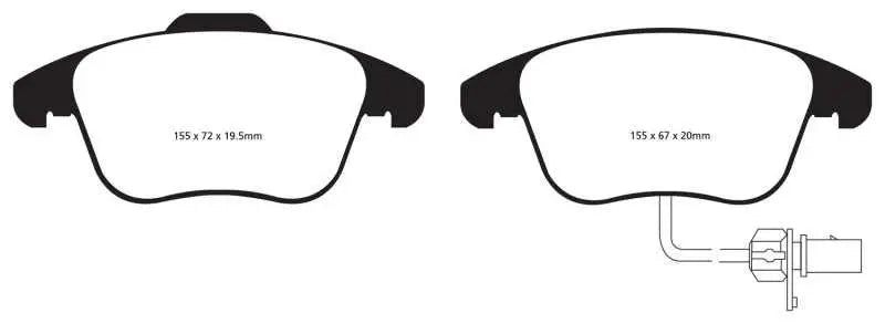 EBC EBC 10+ Audi A5 2.0 Turbo Redstuff Front Brake Pads