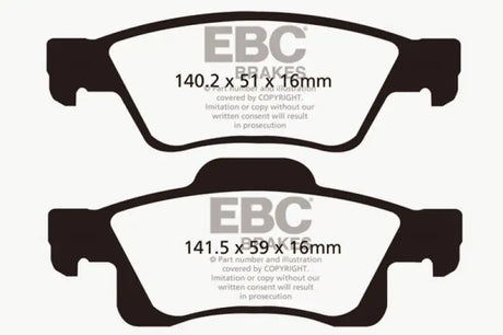 EBC 11 + Dodge Durango 3.6 Ultimax2 Rear Brake Pads - Truck & Automotive