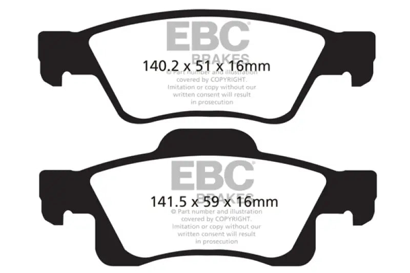 EBC 11 + Dodge Durango 3.6 Ultimax2 Rear Brake Pads - Truck & Automotive