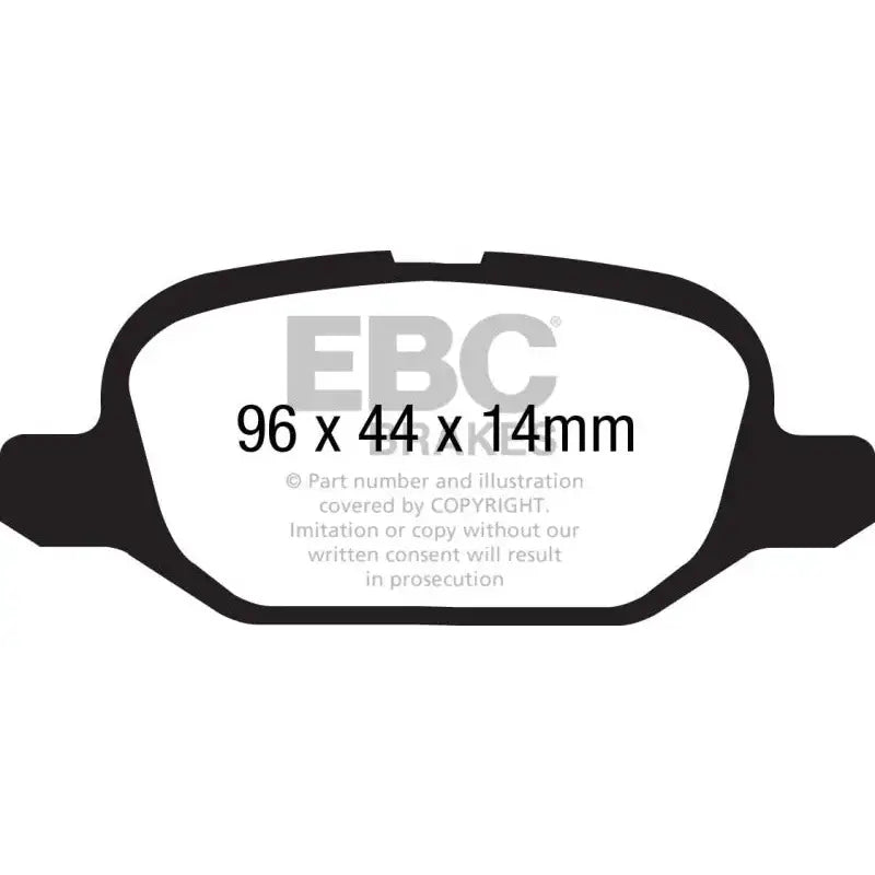 EBC 11+ Fiat 500 1.4 (ATE Calipers) Yellowstuff Rear Brake Pads 