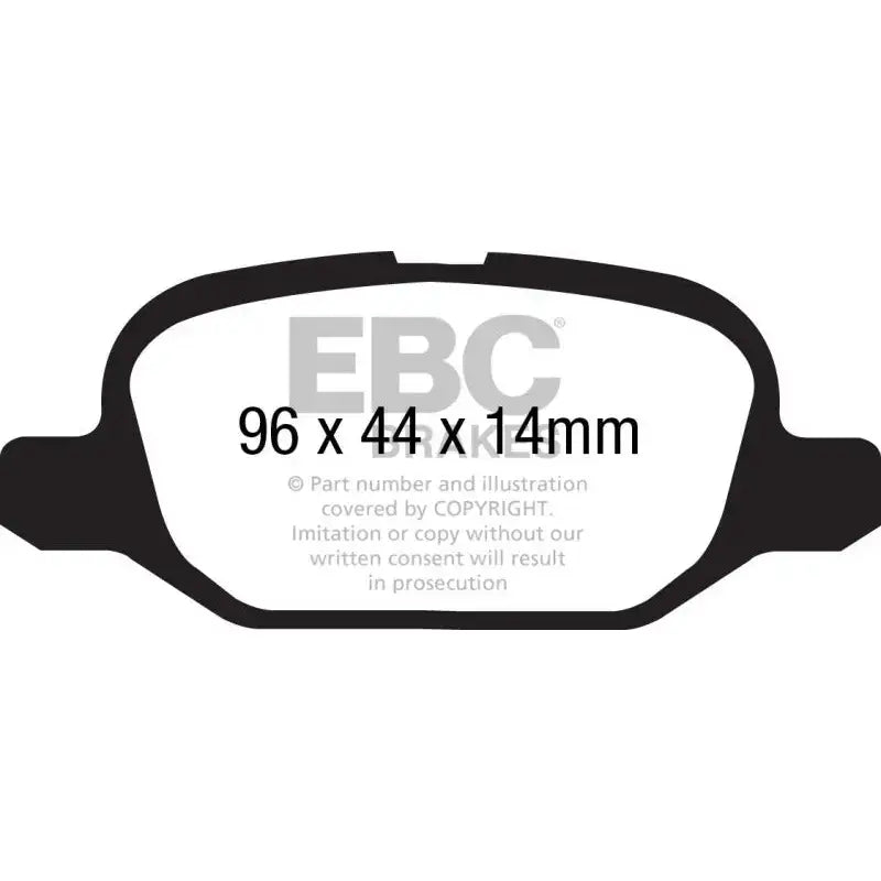 EBC 11+ Fiat 500 1.4 (ATE Calipers) Yellowstuff Rear Brake Pads 
