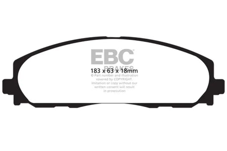 EBC 12 + Chrysler Town & Country 3.6 Yellowstuff Front Brake Pads - Truck Automotive