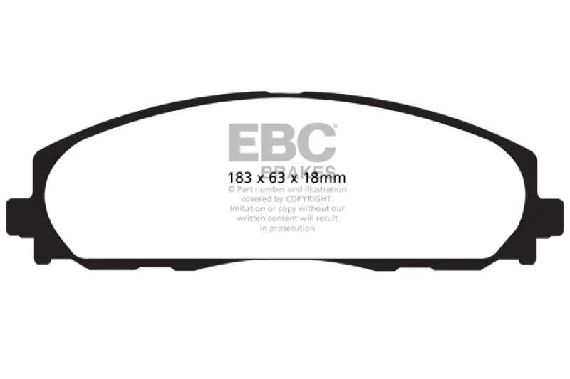 EBC 12 + Chrysler Town & Country 3.6 Yellowstuff Front Brake Pads - Truck Automotive